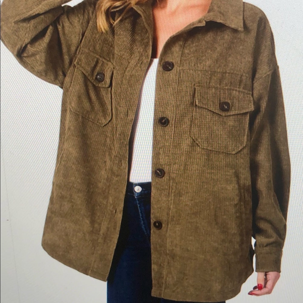 Zenana Mocha brown Corduory Shaket oversized